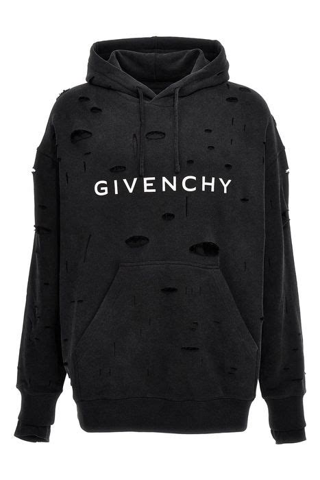 givenchy tag on a hoodie|Givenchy hoodie with holes.